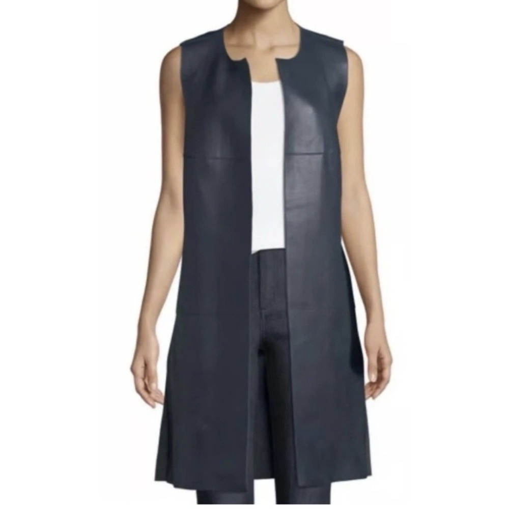 ❤️❤️bagatelle Black Sleeveless Long Faux Leather Vest